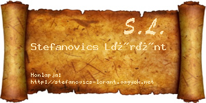 Stefanovics Lóránt névjegykártya