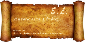 Stefanovics Lóránt névjegykártya